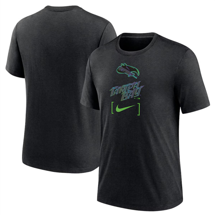 Men's Charcoal Tampa Bay Rays 2024 City Connect Wordmark T-Shirt